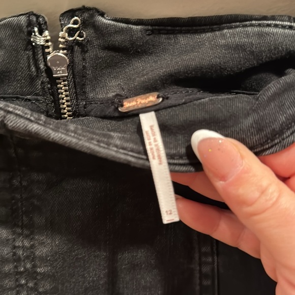 Free People Modern Femme washed denim black skirt 12 - Picture 4 of 6